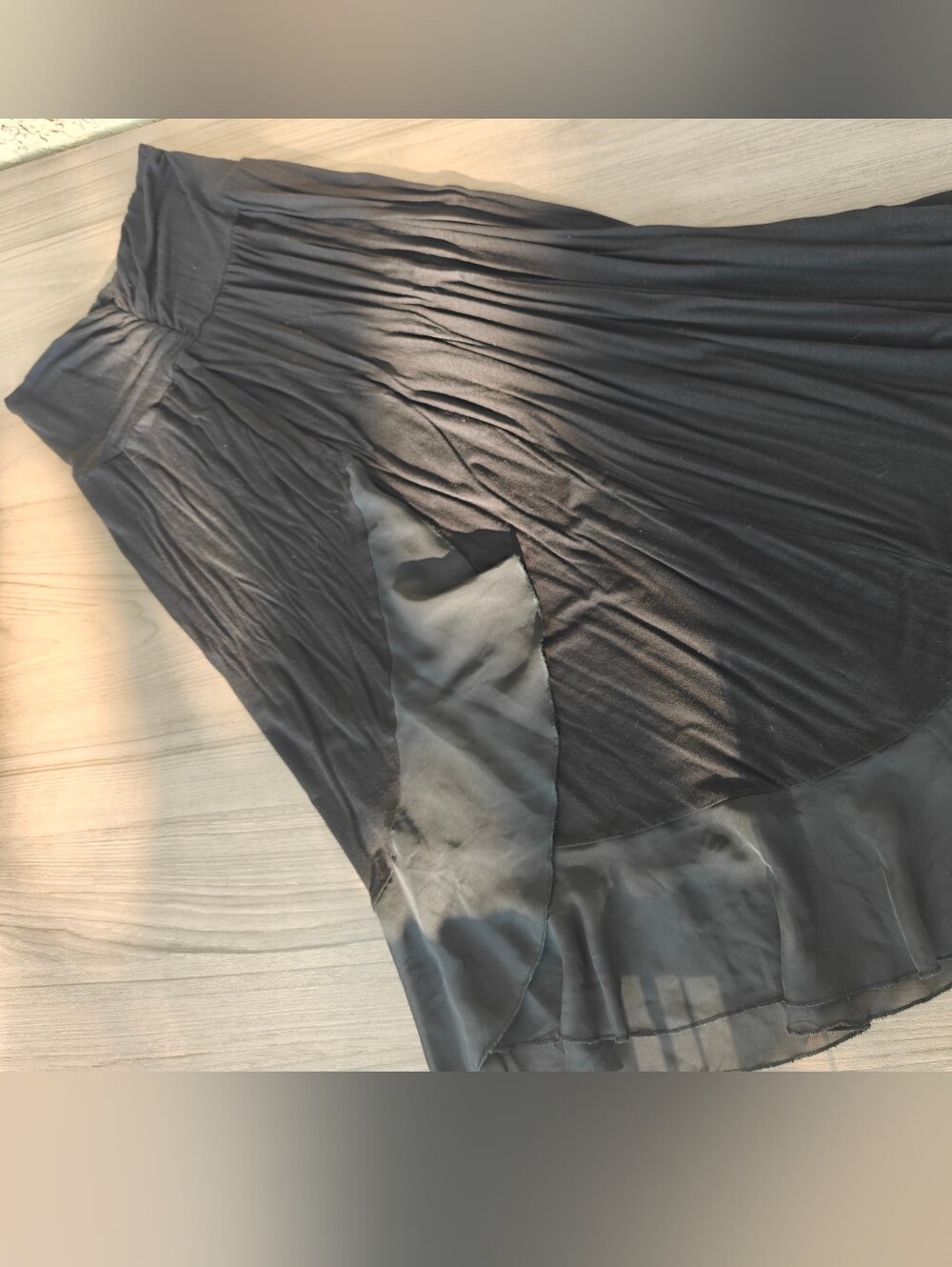 Apt. 9 Black Maxi Skirt with Sheer Ruffle Hem